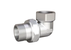 Сгон разъемный угловой (американка) LD Pride DN20 (3/4") ВР/НР латунь никель