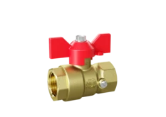 Кран шаровой латунный для манометра LD Pride 44.15.В-В.2М.Б Ду 15 М20 Ру 40 бабочка (red) с биркой