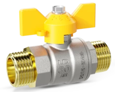 Кран шаровой латунный LD Pride 47.20.Н-Н.Б GAS Ду 20 Ру 40 бабочка