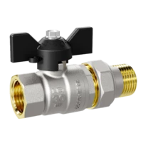 Кран шаровой латунный LD Pride 47.15.В-ГШ.Б Ду 15 Ру 40 бабочка с биркой