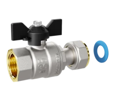 Кран шаровой латунный с накидной гайкой LD Pride 47.15.В-НкГк.Б Ду 15 Ру 40 бабочка с биркой