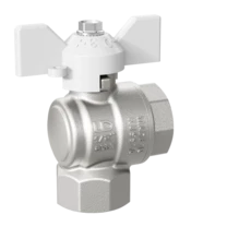 Кран шаровой латунный угловой LD Pride 47.15.В-В.У.Б Ду 15 Ру 40 бабочка (white)