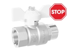 (СНЯТО С ПРОИЗВОДСТВА) Кран шаровой латунный LD Pride 47.32.В-Н.Б Ду 32 Ру 25 бабочка (white)