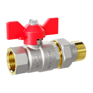 Кран шаровой латунный LD Pride 47.15.В-ГШ.Б Ду 15 Ру 40 бабочка (red) с биркой