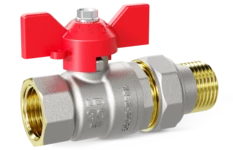 Кран шаровой латунный LD Pride 47.25.В-ГШ.Б Ду 25 Ру 40 бабочка (red)