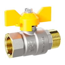 Кран шаровой латунный LD Pride 47.20.В-Н.Б GAS Ду 20 Ру 40 бабочка с биркой