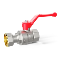Кран шаровой латунный с накидной гайкой LD Pride 47.15.В-НкГк.Р Ду 15 Ру 40 рычаг (red)
