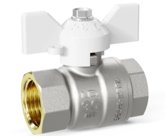 Кран шаровой латунный LD Pride 47.25.В-В.Б Ду 25 Ру 40 бабочка (white)