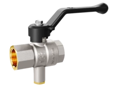 Кран шаровой латунный для датчика температуры LD Pride 45.15.В-В.Т.Р Ду 15 Ру 40 рычаг с биркой