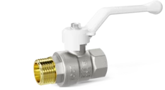 Кран шаровой латунный LD Pride 47.25.В-Н.Р Ду 25 Ру 40 рычаг (white)