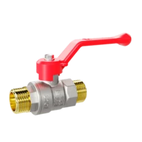 Кран шаровой латунный LD Pride 47.15.Н-Н.Р Ду 15 Ру 40 рычаг (red) с биркой