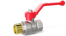 Кран шаровой латунный LD Pride 47.25.В-Н.Р Ду 25 Ру 40 рычаг (red)