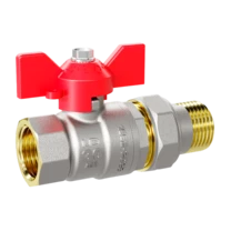 Кран шаровой латунный LD Pride 47.15.В-ГШ.Б Ду 15 Ру 40 бабочка (red) с биркой