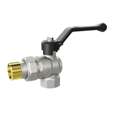 Кран шаровой латунный угловой LD Pride 47.15.В-ГШ.У.Р Ду 15 Ру 40 рычаг с биркой