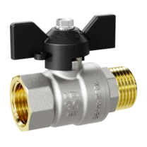 Кран шаровой латунный LD Pride 47.32.В-Н.Б Ду 32 Ру 25 бабочка