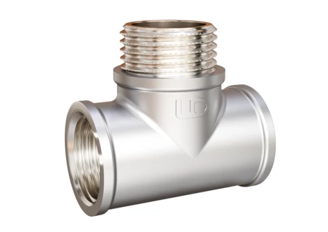 Тройник LD Pride DN20 (3/4") ВР/НР/ВР латунь никель