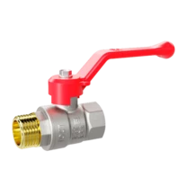 Кран шаровой латунный LD Pride 47.50.В-Н.Р Ду 50 Ру 25 рычаг (red)