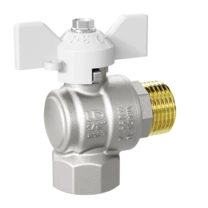 Кран шаровой латунный угловой LD Pride 47.15.В-Н.У.Б Ду 15 Ру 40 бабочка (white)