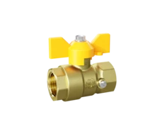 Кран шаровой латунный для манометра LD Pride 44.15.В-В.М.Б GAS Ду 15 Ру 16 бабочка с биркой