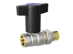 Кран шаровой латунный LD Pride 47.15.В-ГШ.ТР Ду 15 Ру 40 Т-рукоятка (Red + Blue)