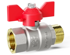 Кран шаровой латунный LD Pride 47.25.В-Н.Б Ду 25 Ру 40 бабочка (red)