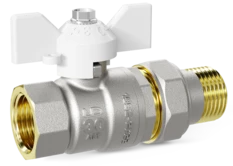 Кран шаровой латунный LD Pride 47.25.В-ГШ.Б Ду 25 Ру 40 бабочка (white)