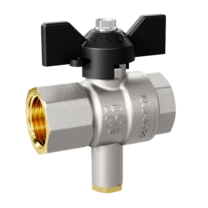 Кран шаровой латунный для датчика температуры LD Pride 45.15.В-В.Т.Б Ду 15 Ру 40 бабочка