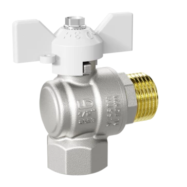 Кран шаровой латунный угловой LD Pride 47.15.В-Н.У.Б Ду 15 Ру 40 бабочка с биркой (white)