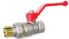 Кран шаровой латунный LD Pride 47.25.В-ГШ.Р рычаг (red)