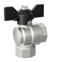 Кран шаровой латунный угловой LD Pride 47.25.В-В.У.Б Ду 25 Ру 40 бабочка с биркой