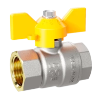 Кран шаровой латунный LD Pride 47.25.В-В.Б GAS Ду 25 Ру 40 бабочка с биркой