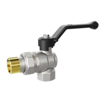 Кран шаровой латунный угловой LD Pride 47.15.В-ГШ.У.Р Ду 15 Ру 40 рычаг с биркой