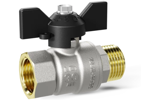 Кран шаровой латунный LD Pride 47.25.В-Н.Б Ду 25 Ру 40 бабочка