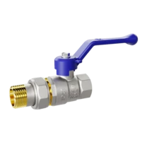 Кран шаровой латунный LD Pride 47.25.В-ГШ.Р Ду 25 Ру 40 рычаг (blue)