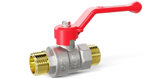 Кран шаровой латунный LD Pride 47.25.Н-Н.Р Ду 25 Ру 40 рычаг (red)