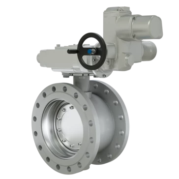 Поворотно-дисковый затвор 3-х эксцентриковый LD под электропривод из стали 20, ПДЗ.Ф.Э.350.016.02