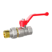 Кран шаровой латунный LD Pride 47.32.В-ГШ.Р Ду 32 Ру 25 рычаг (red)