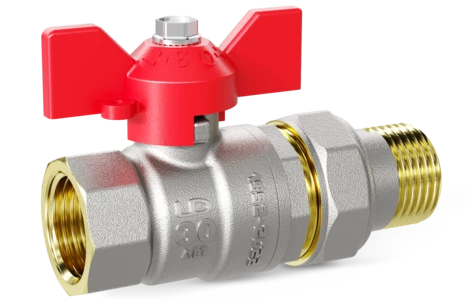 Кран шаровой латунный LD Pride 47.15.В-ГШ.Б Ду 15 Ру 40 бабочка (red)