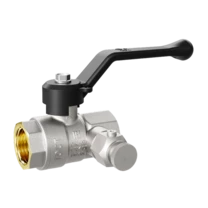 Кран шаровой латунный с дренажем и воздухоотводчиком трехходовой LD Pride 44.15.В-В.С.Р Ду 15 М20 Ру 40 рычаг с биркой