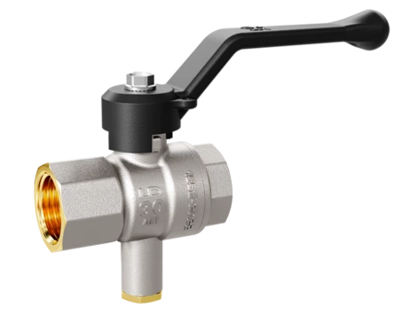 Кран шаровой латунный для датчика температуры LD Pride 45.15.В-В.Т.Р Ду 15 Ру 40 рычаг с биркой