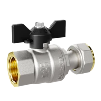 Кран шаровой латунный с накидной гайкой LD Pride 47.15.В-НкГк.Б Ду 15 Ру 40 бабочка