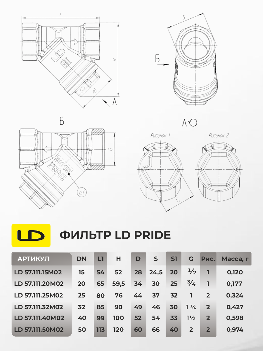 Фильтр косой латунный LD Pride — защита вашего дома