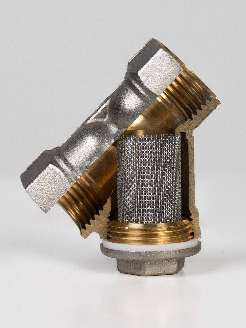 Фильтр косой латунный LD в разрезе!